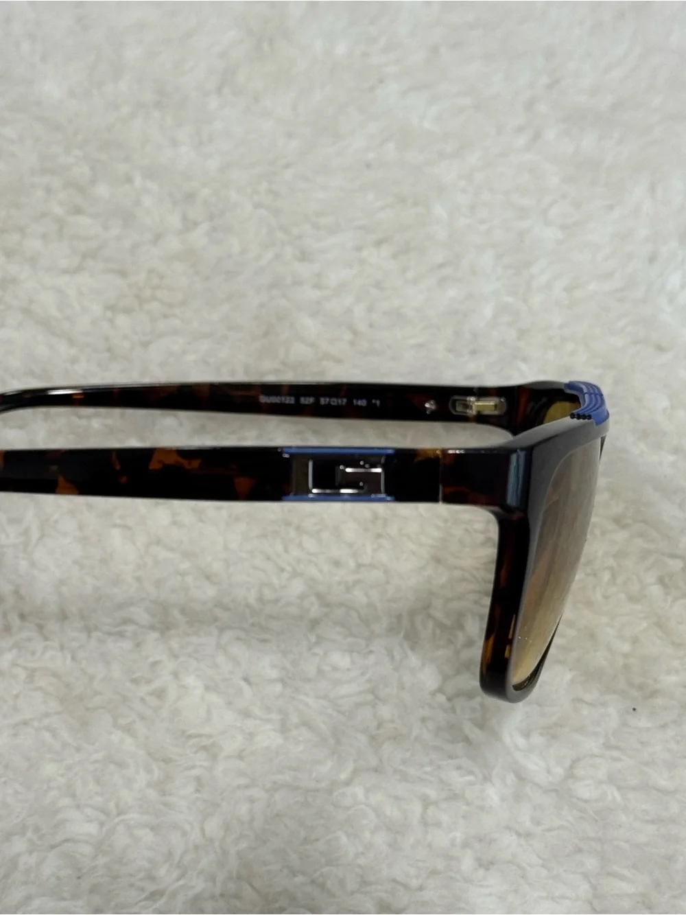 GUESS Black Frames with Yellow Lenses and Blue Top Bar aviator sunglasses